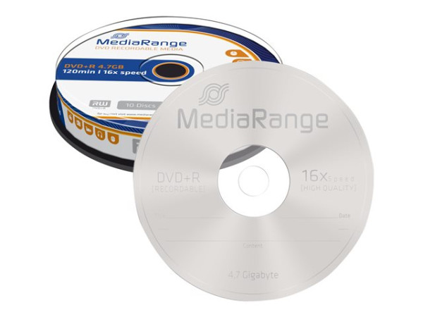DVD+R MediaRange 4,7GB 10pcs Spindel 16x 10pcs