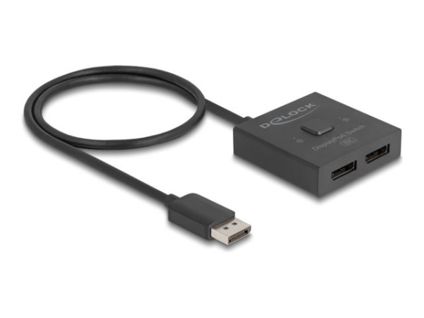 DeLOCK DisplayPort Switch 2 > 1 bidirektional 8K (schwarz,