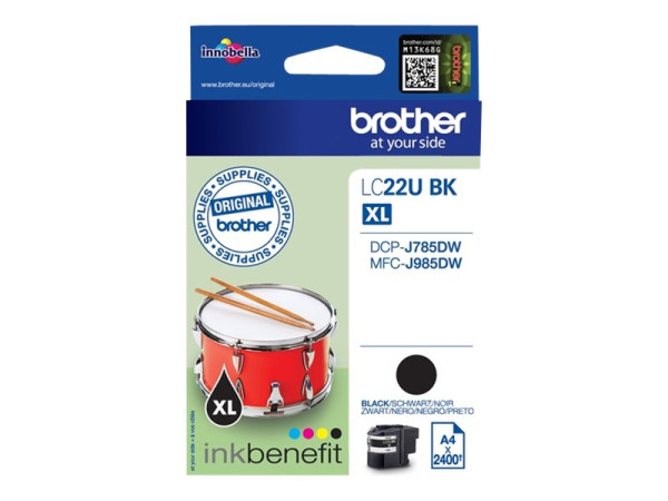 Brother Tinte schwarz LC-22UBK Tinte Schwarz 2400 Blatt