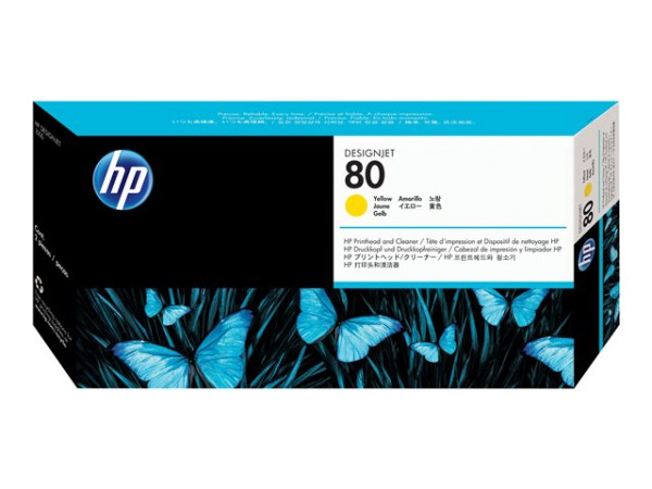 HP C4823A|80 Druckkopf gelb, 2.500 Seiten, Inhalt 175 ml