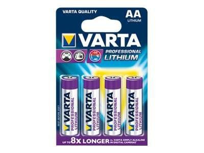 Varta Lithium, Batterie 4 Stück, AA Lithium 4 Stück AA