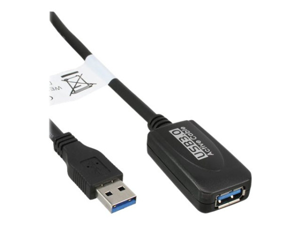 InLine® USB 3.0 Aktiv-Verlängerung, Stecker A an Buchse A,