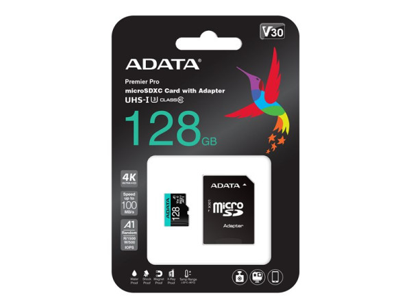 ADATA microSD 128GB Prem Pro UHS-I U3 | + Adapter