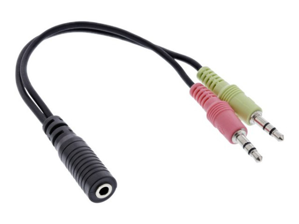 InLine Audio Headset Adapterkabel, 2x 3,5mm Klinke Stecker