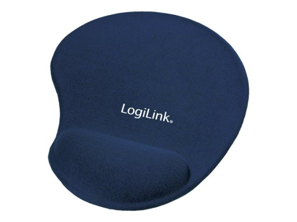 Mauspad LogiLink mit Gel-Handballenauflage Silikon blau