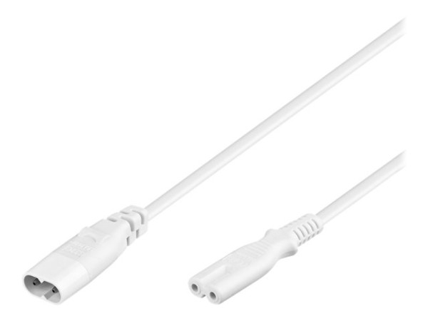 Goobay NK 127 W-0200 2.0m weiss Netzkabel Geräteverlä