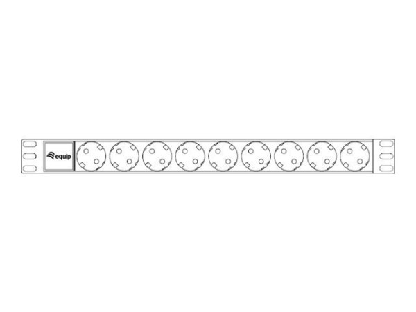 Equip Steckdosenleiste 19"(1HE)9fach Schuko 1.8m Alu