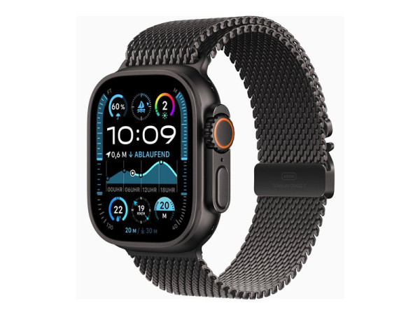 Apple Watch Ultra 2 (schwarz, 49 mm, Milanaise Armband