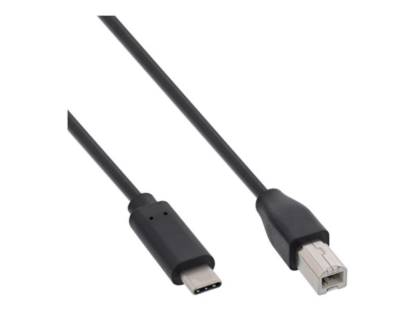 InLine? USB 2.0 Kabel, Typ C Stecker an B Stecker, schwarz,