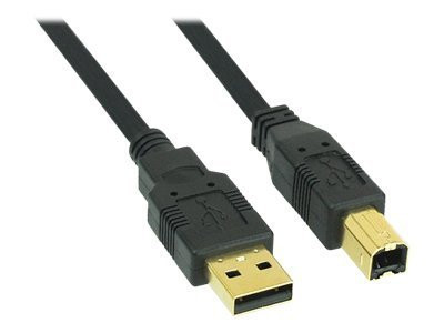 InLine® USB 2.0 Kabel, A an B, schwarz, Kontakte gold, 10