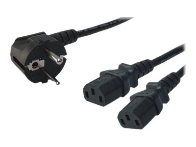 LogiLink Power Cord, Schuko-C13 Y-cable, black, 1,50m