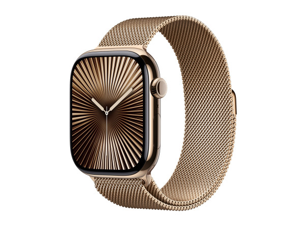 Apple Watch Series 10 (gold, Titangehäuse, 46 mm, Milanaise