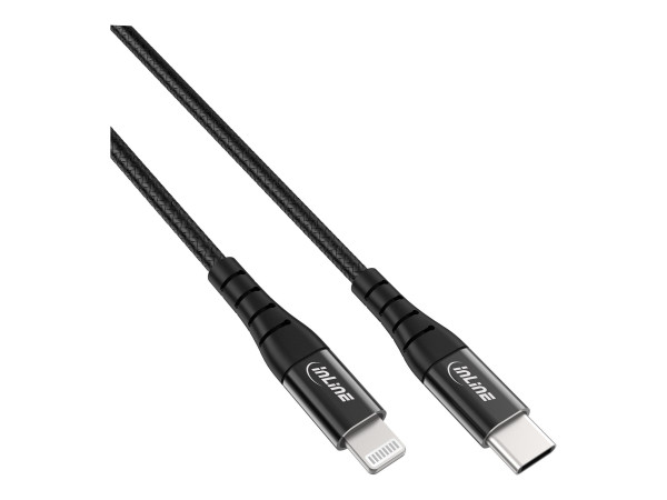 InLine Lightning USB-C Kabel, für iPad, iPhone, 1m schwarz