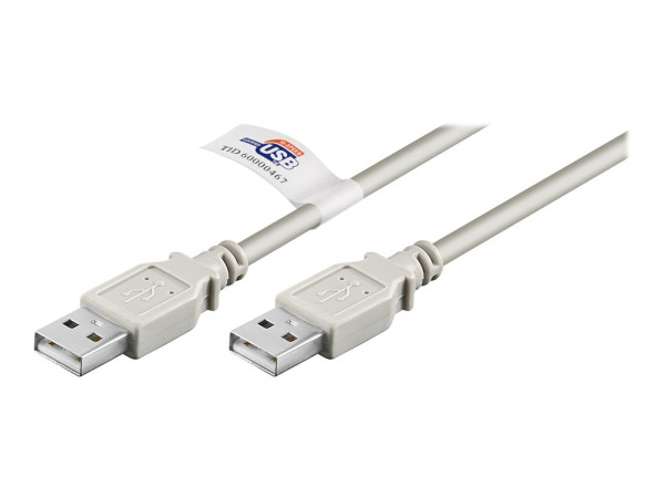 USB-Kabel USB2.0 Typ A -> Typ A St/St 2,00m grau