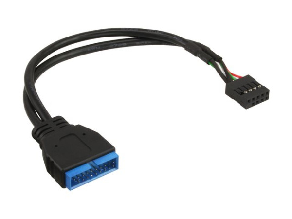 InLine® USB 2.0 zu USB 3.0 Adapterkabel intern 0,15m 19-p