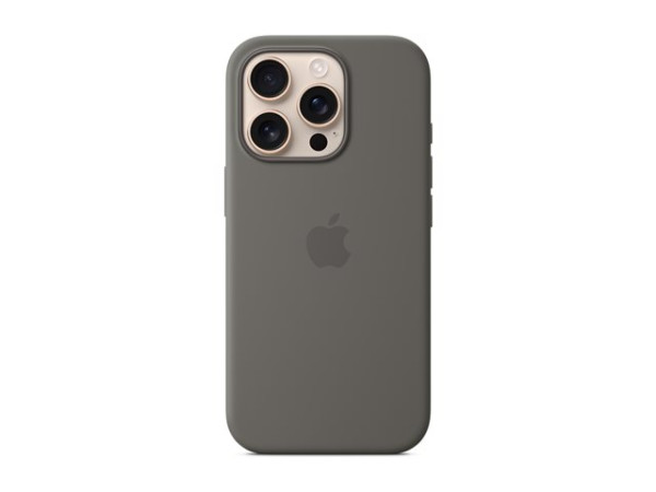 Apple Silikon Case iPhone 16 Pro mit MagSafe (steingrau)