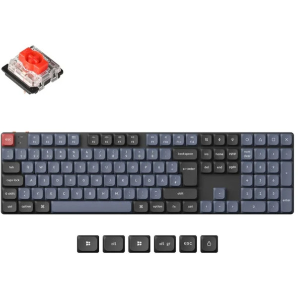 Keychron K5 Pro (schwarz/blaugrau, DE-Layout, Gateron Low