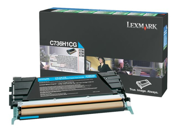 Lexmark C736H1CG Toner-Kit cyan return program, 10.000