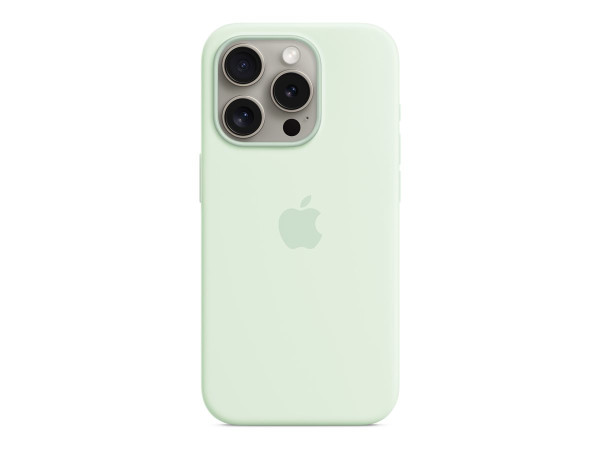 Apple Silikon Case mit MagSafe (mint, iPhone 15 Pro)