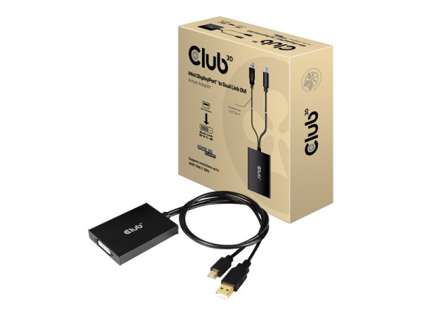 Club3D Adapter MiniDisplayport 1.2a > Dual Link DVI-D