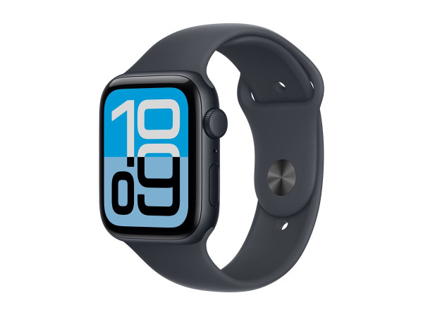 Apple Watch SE 3 (schwarz, Aluminium, 44 mm, Sportarmband