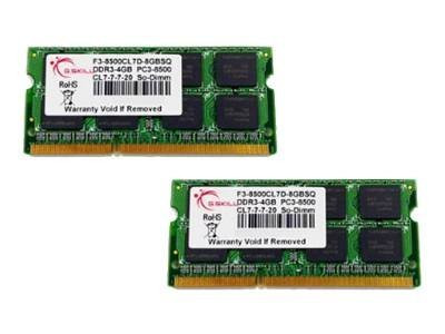 SO-DDR3 G.Skill 8 GB DDR3-1066 Kit F3-8500CL7D-8GBSQ