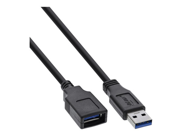 InLine USB 3.2 Gen.1 Kabel, A Stecker / Buchse, schwarz, 5m