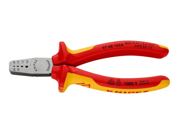 Knipex Knip Crimpzange 9768145A | für Aderendhülsen