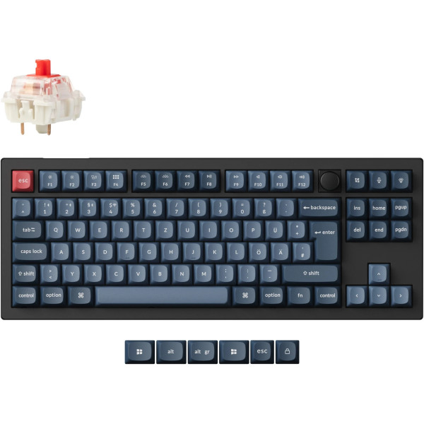 Keychron V3 Max (schwarz/blaugrau, DE-Layout, Gateron