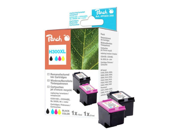 Peach PEACH Tinte BK+MP kompt No. 300XL kompatibel zu HP