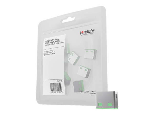 Lindy USB Port Schloss (10 Stück) ohne Schlüssel Code: Grün