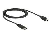 Delock USB 2.0 C>Mini B St/St 1m bk, Kabel schwarz