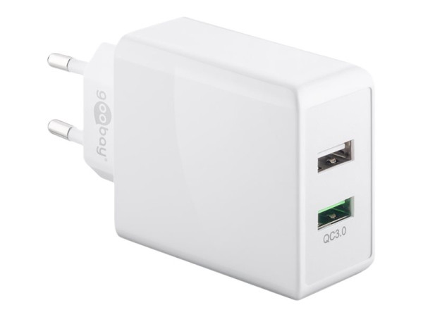 Goobay USB 2Port 28W USB-A/QC3.0 wh | 44957