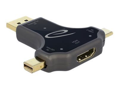DeLOCK 3in1 Monitorada.USB-C/DP/mDP>HDMI anthrazit