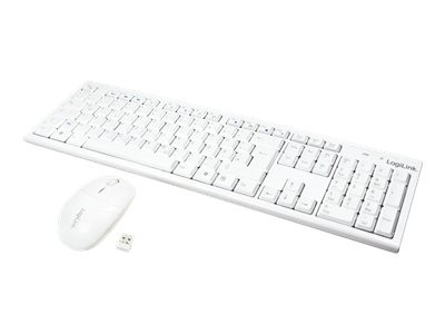 Tastatur LOGILINK Wireless 2,4GHz mit Maus white