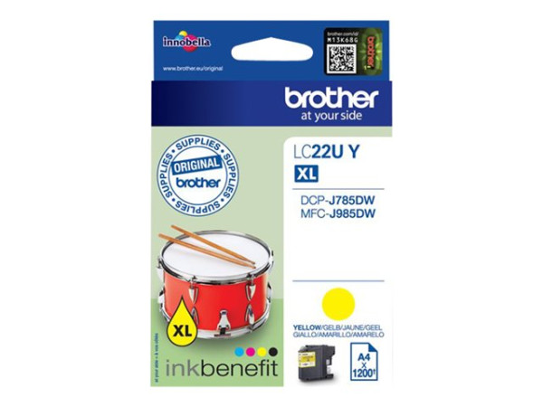 Brother Tinte gelb LC-22UY Tinte Gelb 1200 Blatt