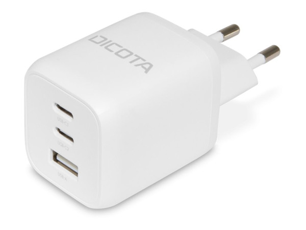 Dicota 3-Port GaN Wand-Ladegerät 65 Watt (weiß, 1x USB-A,