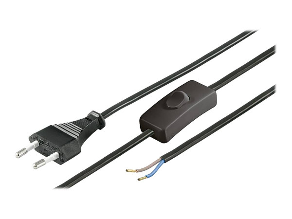 Goobay NK 105 SWITCH S-150 1.5m SCHWARZ Netzkabel Eurosteck