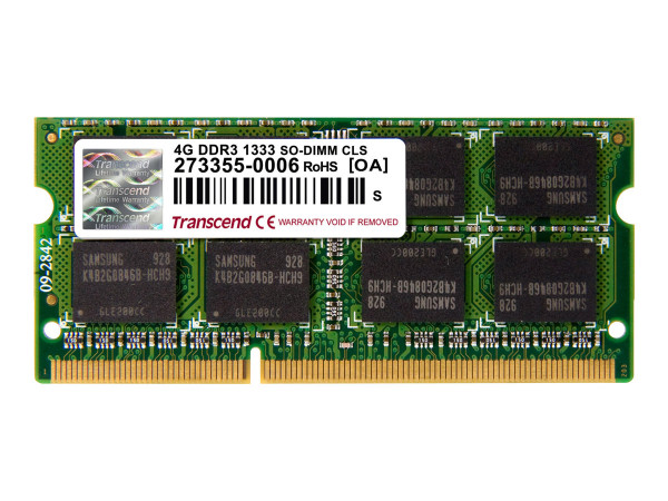 4096 MB Transcend SO-DIMM 4 GB DDR3-1333 (für MacBook