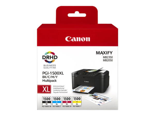 Canon Tinte Multipack PGI-1500XL C/M/Y/BK Tinte Schwarz,