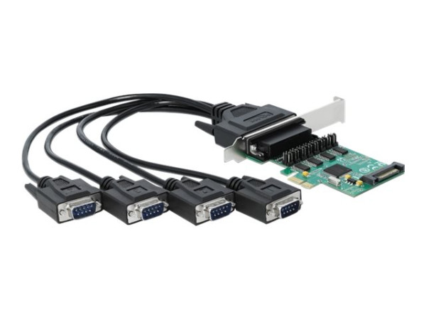 DeLOCK PCIe x1 Karte auf 4 x Seriell RS-232 mit 5V oder 12V