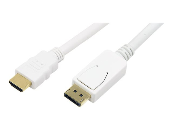 LogiLink Display Port to HDMI cable, white, 2m