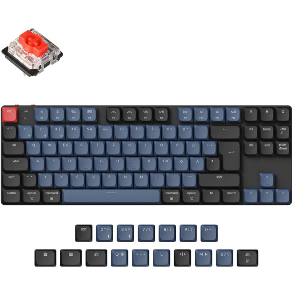 Keychron K1 Pro (schwarz/blaugrau, DE-Layout, Gateron Low