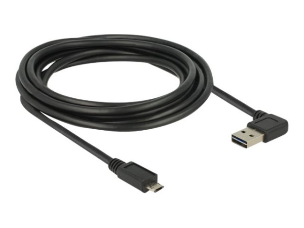 DeLOCK EASY-USB A 90ø>micro B bk 3m schwarz