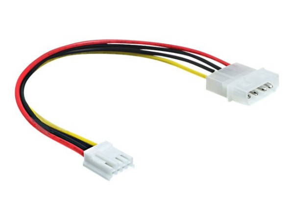 Stromkabel Delock Molex 4pin -> Floppy 4pin St/Bu 0,22m