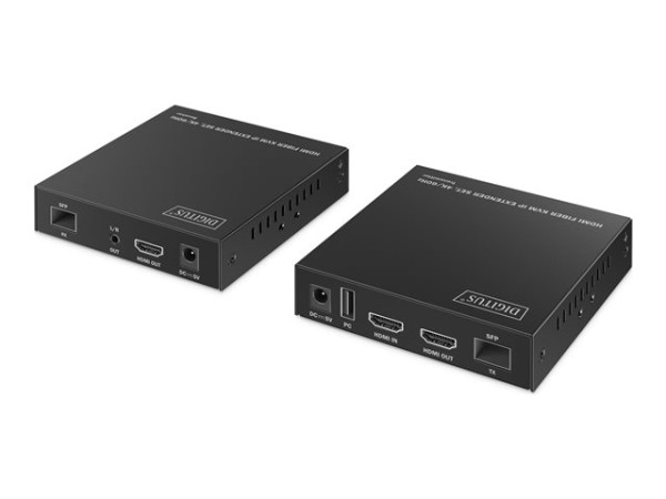 Digitus HDMI Fiber KVM IP Extender Set (schwarz, 4K/60Hz)