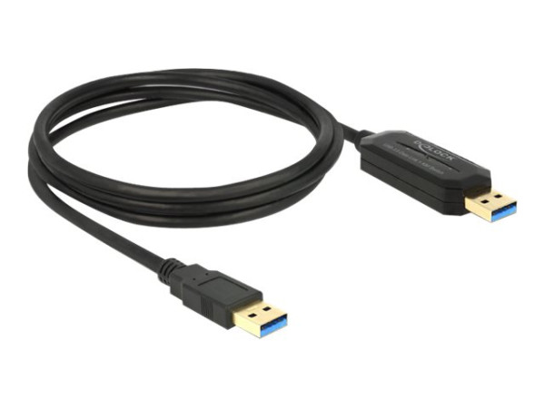 DeLOCK USB3.0 DataLink St A-A 1,5m, Kabel schwarz