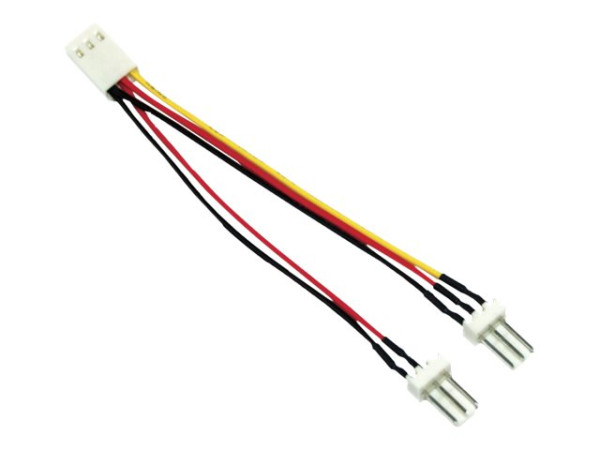 InLine Lüfter Adapterkabel 3pol Molex 1x Bu => 2x St 100er