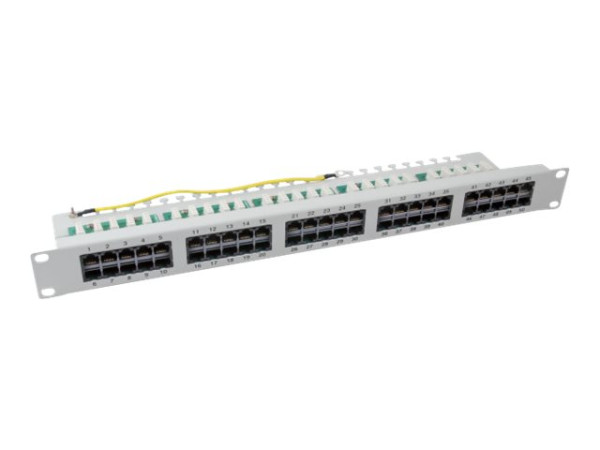 Helos 011486 Patch Panel 50-Port Patch-Panel - RAL 7.035