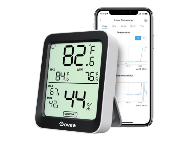 Govee Bluetooth Hygrometer-Thermometer H5075 (schwarz)